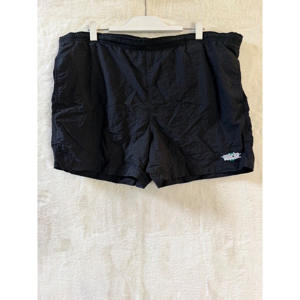 Gotcha Mens Swim Trunks Size L Black Nylon Mesh Lined Board Shorts Vintage Style
